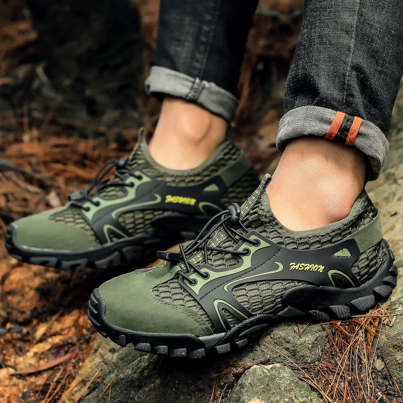 

Men Quick-Dry Trekking Upstream Wading Shoes Non-slip Wear-resistant Aqua Shoes Water Shoes Outdoor Beach Water Sports Sneakers