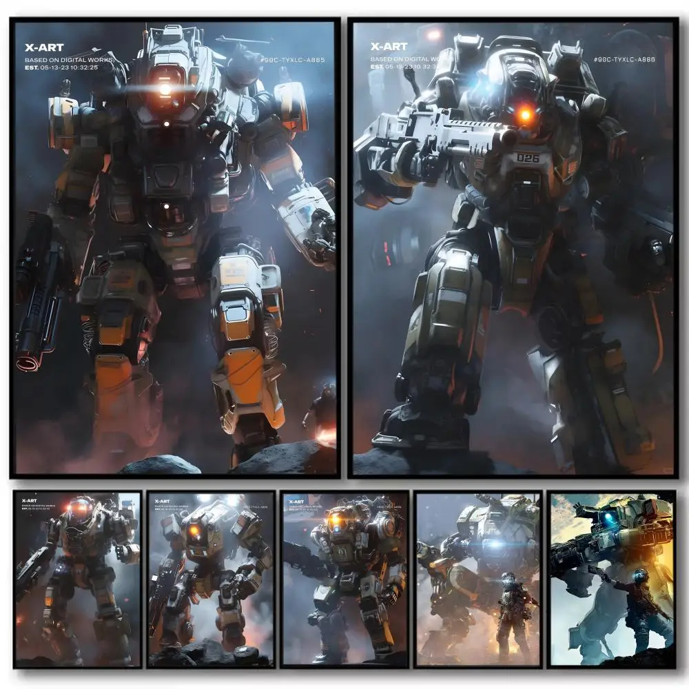 

Game T-titanfall 2 Painting Calligraphy High-Quality Cotton Canvas Poster Wall Art for Living Room Modern Home Decoration