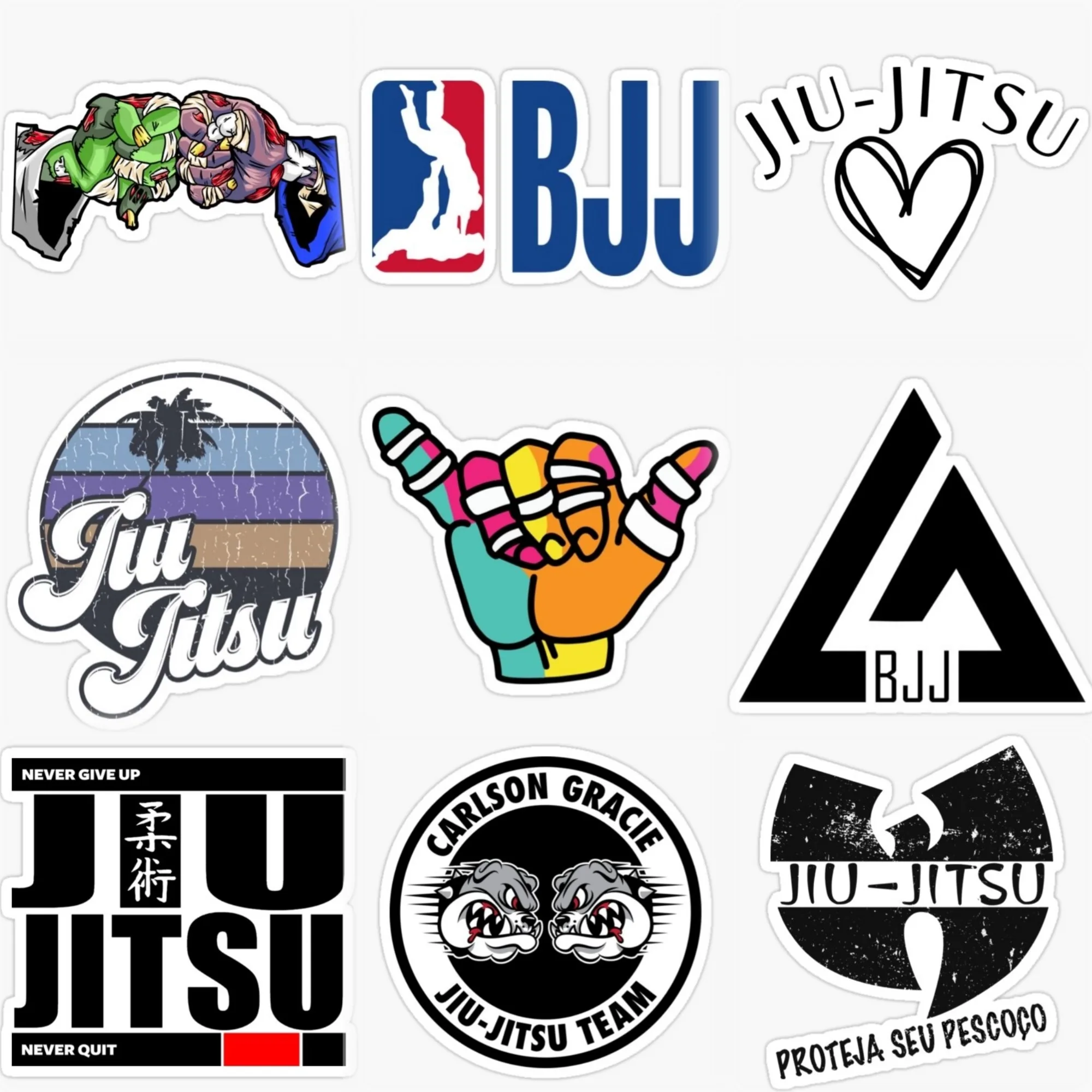 

Jiu Jitsu BJJ Wrestle Creative PVC Sticker for Decorate Car Motorcycle Bicycle Helmet Window Fridge Wall Decal Accessories