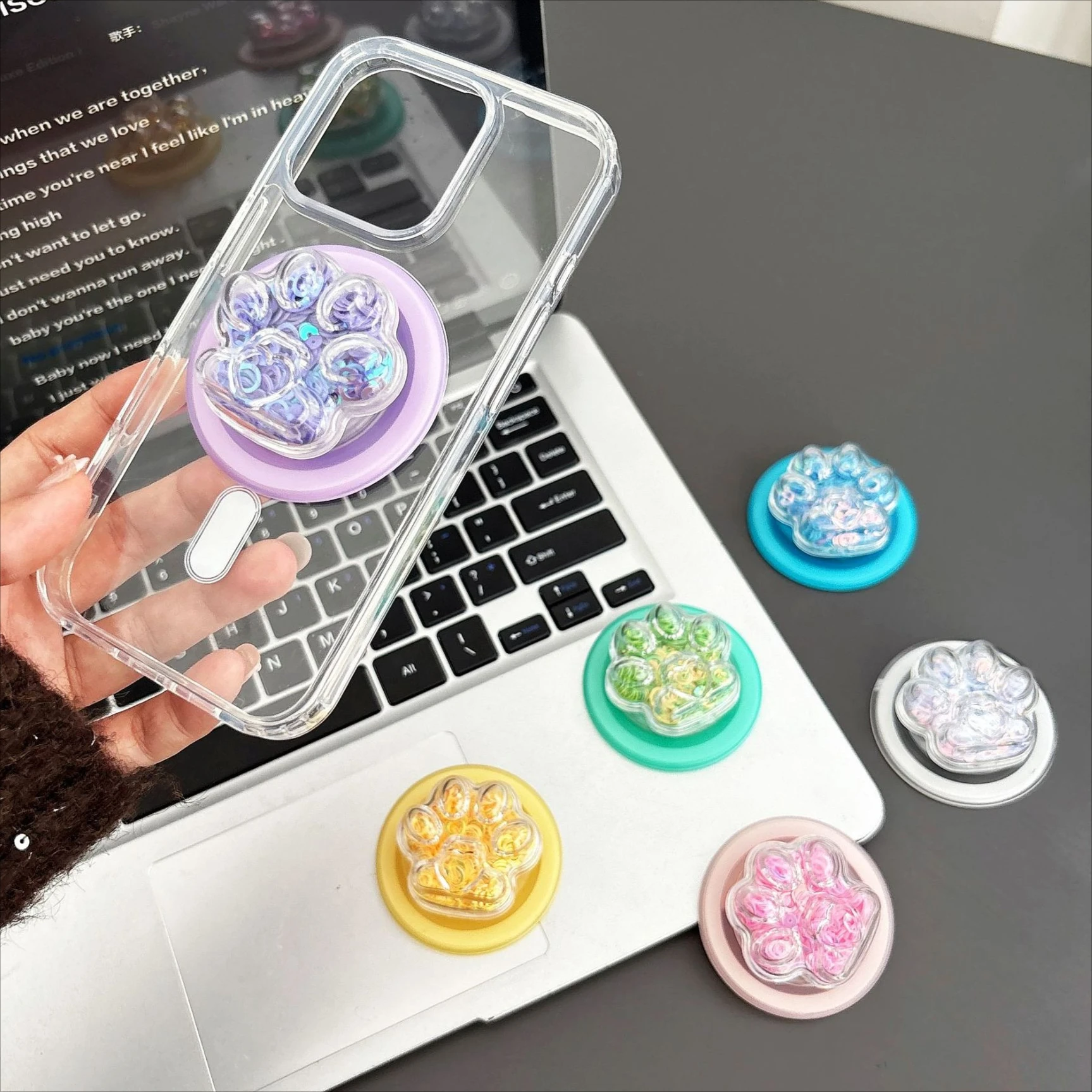 

Красочный блестящий магнитный держатель для телефона, складная настольная подставка в форме кошачьей лапки, портативный кавайный держатель-подставка для пальцев, универсальный