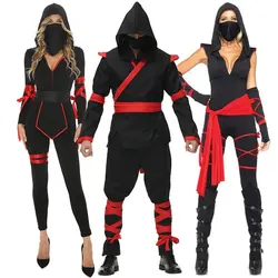 Halloween Ninja Costumes for Couples Ninja Jumpsuit Suit Japanese Ninja Anime Warrior Party Fancy Dress