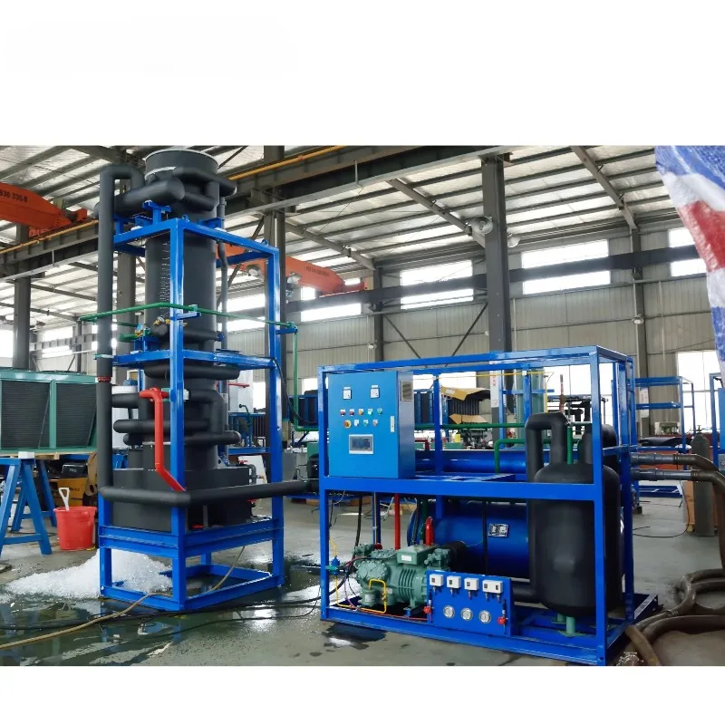 High Efficiency Automatic Tube Ice Machine 1 2 3 5 10 Ton Stainless Steel SUS304 Bitzer Compressor Water Air Cooling Equipment