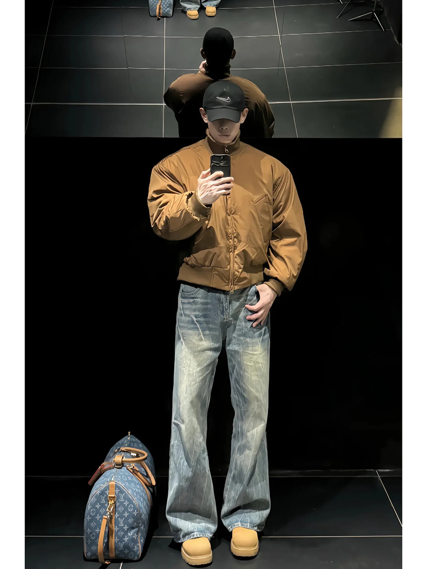 

Мужские джинсы Blue Thunder с узором, утепленные, на флисовой подкладке, прямого кроя, для повседневной носки и работы, в стиле High Street