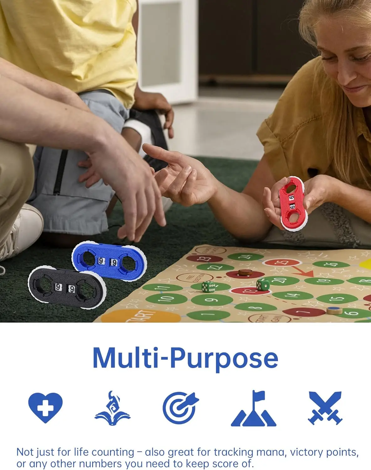 5 Pcs 3D Printed MTG Life Counter Health Tracker Spinner for RPG Double Digits Wheel Portable for DND CCG TCG Card Games