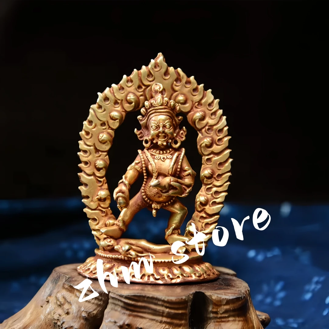 

Черная лямбала, 9 см, тибетская медная мини-Статуэтка Бодхисаттва, буддистская домашняя/Храмовая декоративная статуэтка