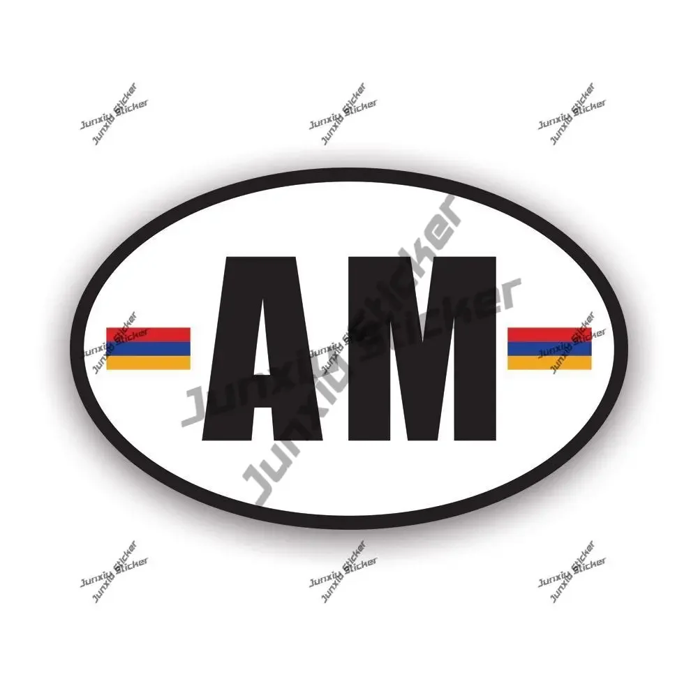 

Armenia Oval Sticker UV Protected Armenian Flag AM Decal for SUV Motorcycle Off Road Waterproof Stickers Car Laptop Accessories