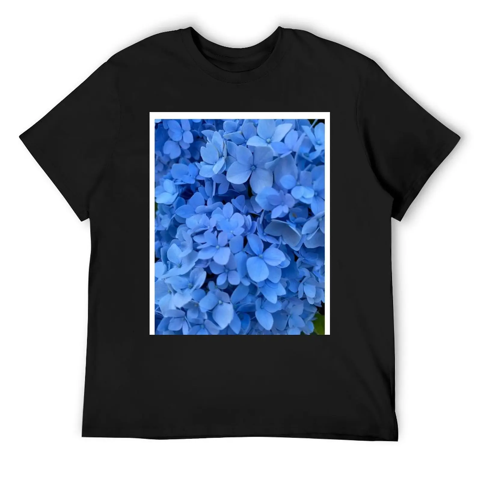 Blue Hydrangea in Full Bloom T-Shirt korean fashion oversized t shirt Blouse mens tall t shirts