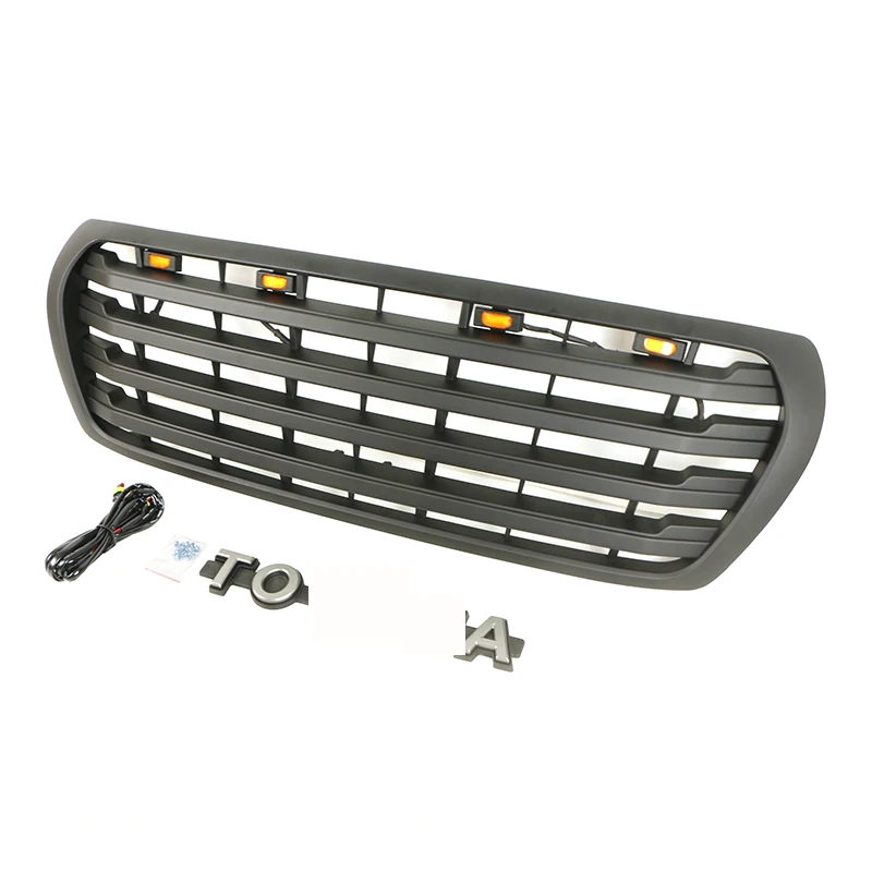 Auto Parts Black Front Grille With Grille Light Fit For LandCrusier LC200 2007-2015