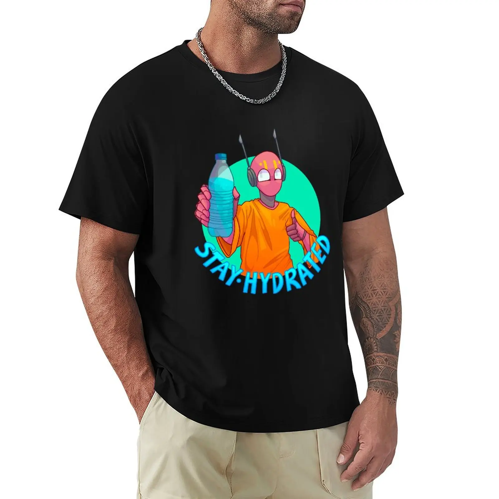 Stay Hydrated!! T-Shirt Basic Simple Design Short Sleeve Shirt