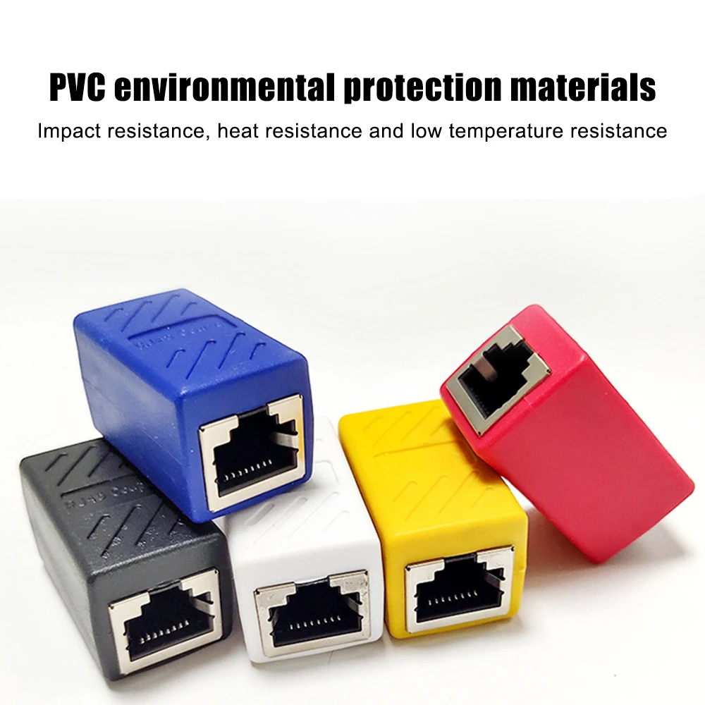 Network Cable Connector RJ45 Network Straight-Through Head Computer Broadband Network Cable Extension Connector Double-Pass Head