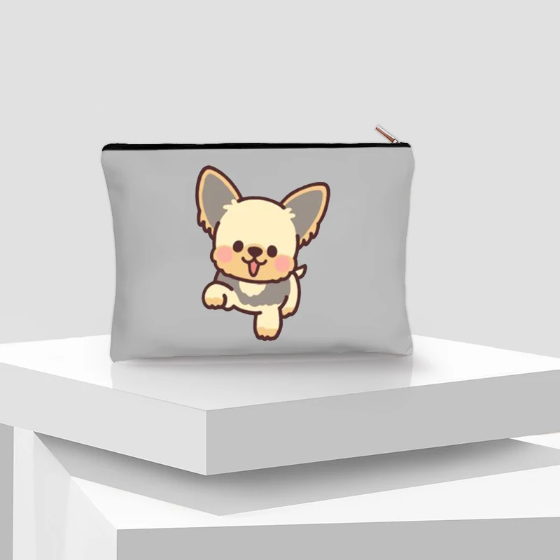 Cute Puppy Cosmetic Bag Women Travel Necessity Makeup Case Pouch Just A Girl  Who Love Dogs Children Pencil Cases Gift for Her