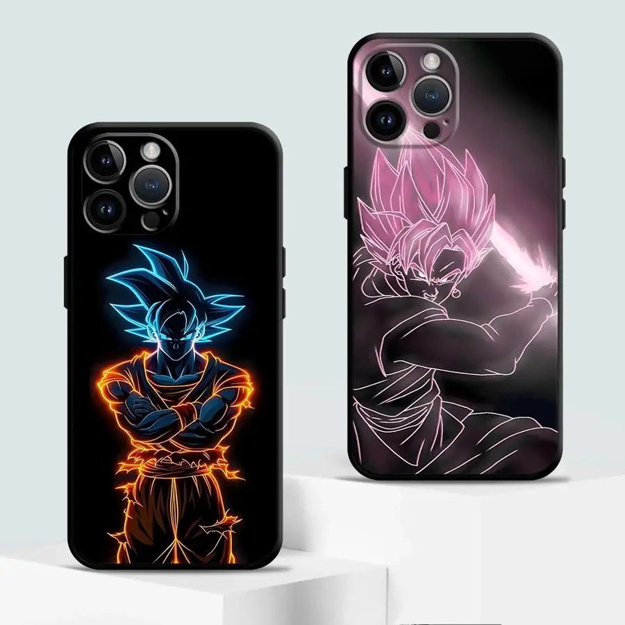 Black Soft Phone Cover Case for iPhone XS Max 7 8 17Air XR 13 12 11 17 Pro Max 15 16 14 Plus Dragon Ball Art Goku view 5