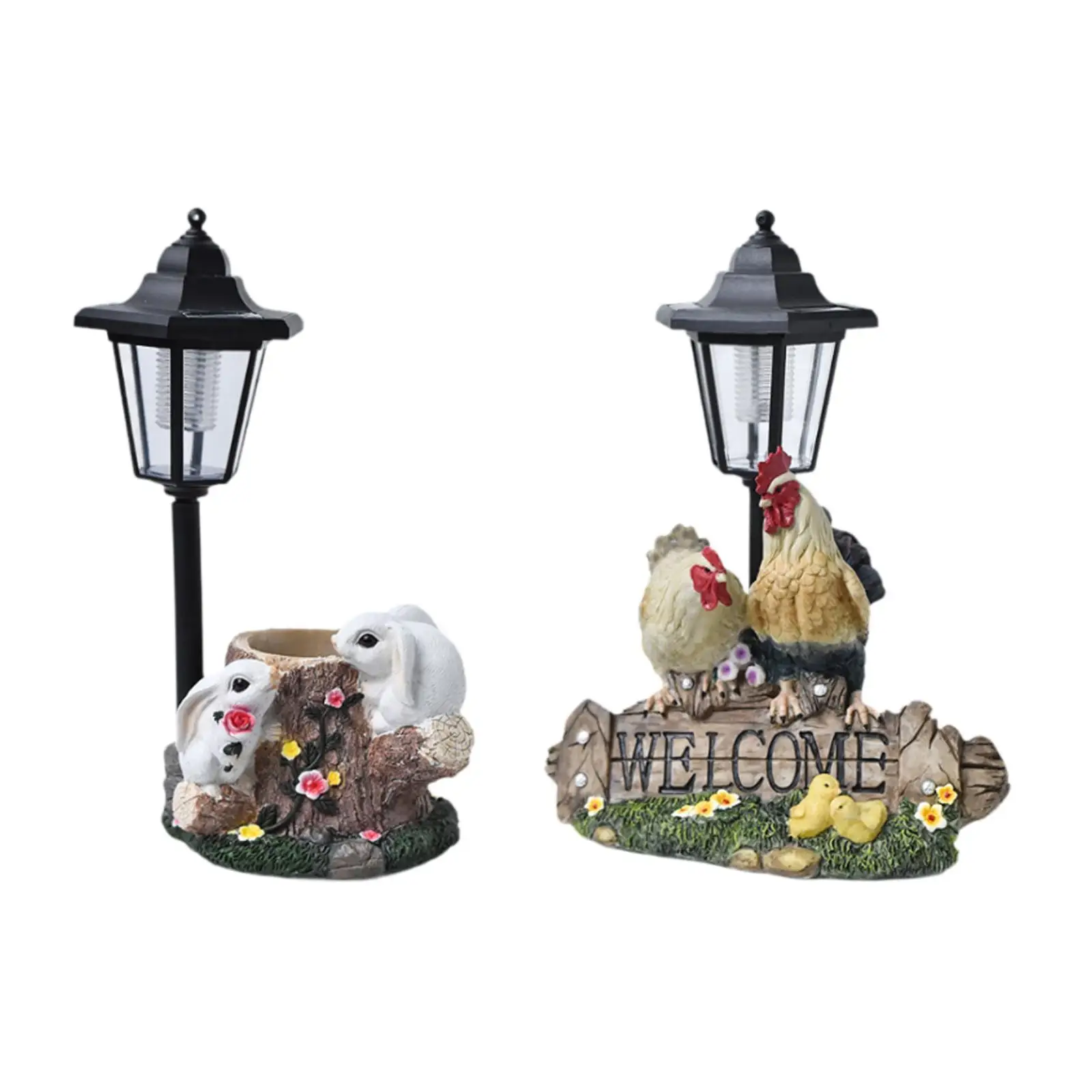 Garden Solar Statue Light Lawn Night Light Pathway Animal Figurine Lantern