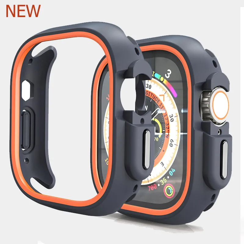 Für Apple Watch Ultra 49 mm 44 mm 45 mm TPU Schutzhülle Silikon Bumper Cases Cover Shell für iWatch Serie 8 7 6 se 5 4