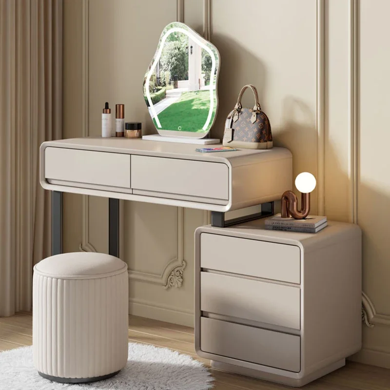 Modern Dressing Table Silver Dresser Children's Girl Bedside Furniture Makeup Vanity Set Nordic Schminktisch Makeup White Desk