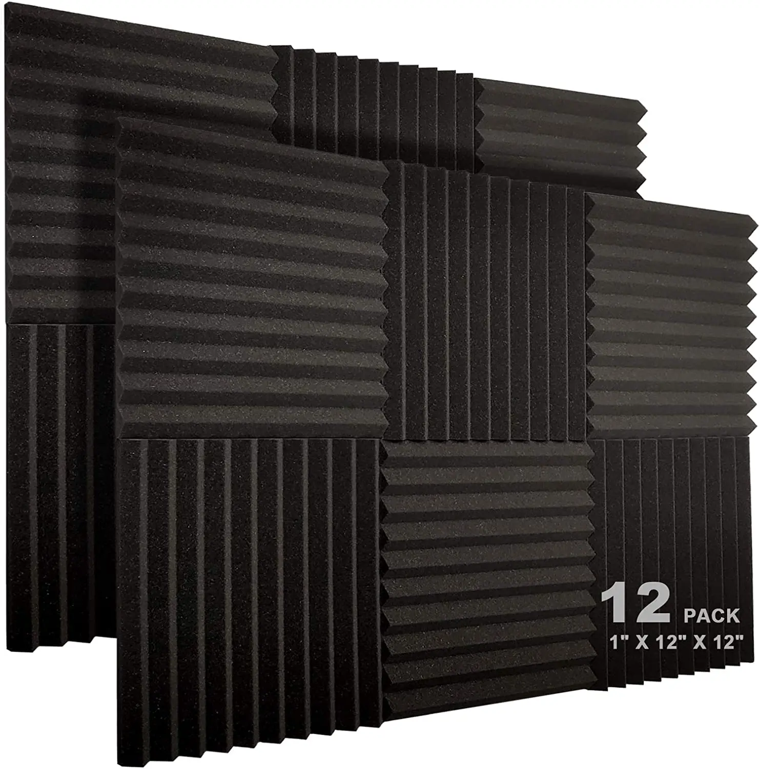 

12 Pack 30x30x2.5cm Acoustic Foam Panels Studio Soundproofing Wedges Fire Resistant Sound Proof Padding Acoustic Treatment Foam