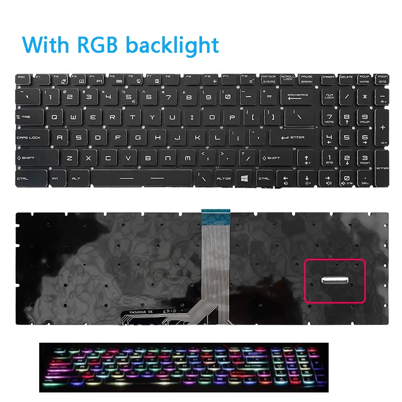 New Genuine Laptop Replacement Keyboard for MSI GL65 MS-16JB/16P5