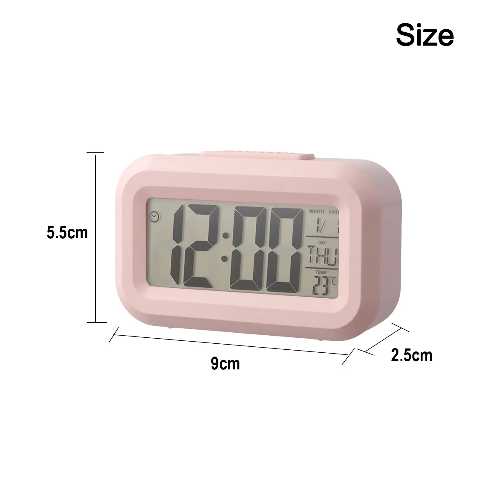 Digital Alarm Clock with Backlight Electronic Screen Snooze Function and Date/Temperature Display for Home and Office Use