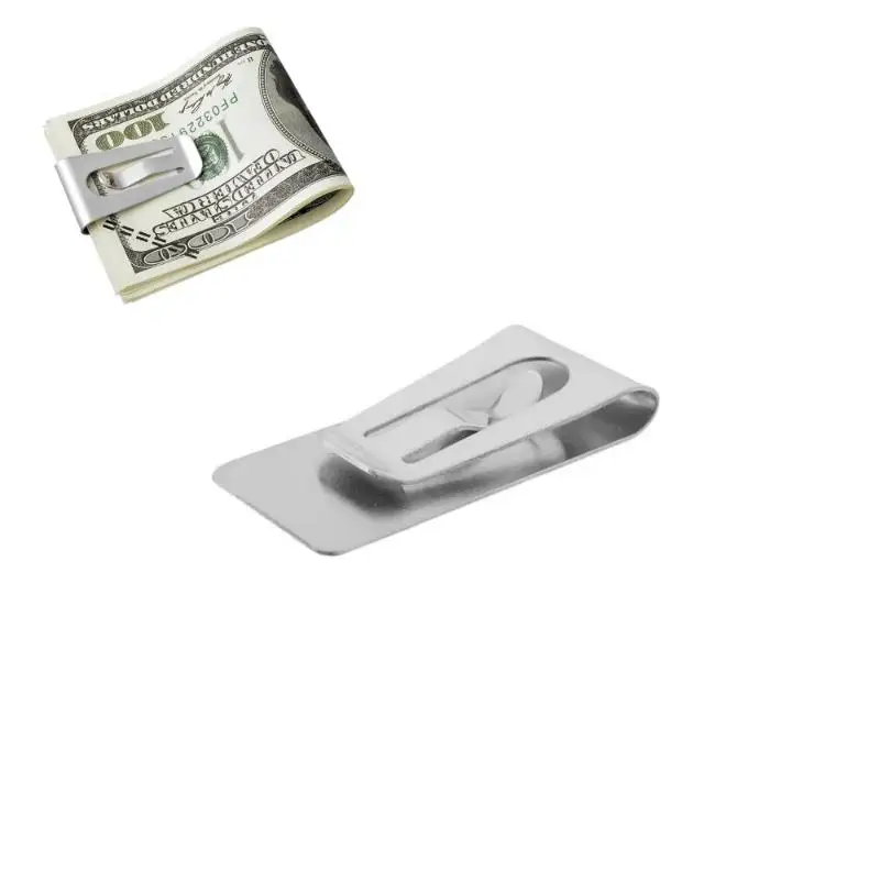 Stainless Steel Slim Money Clip for Men Minimalist Pocket ID Credit Card Holder for Business Daily Use