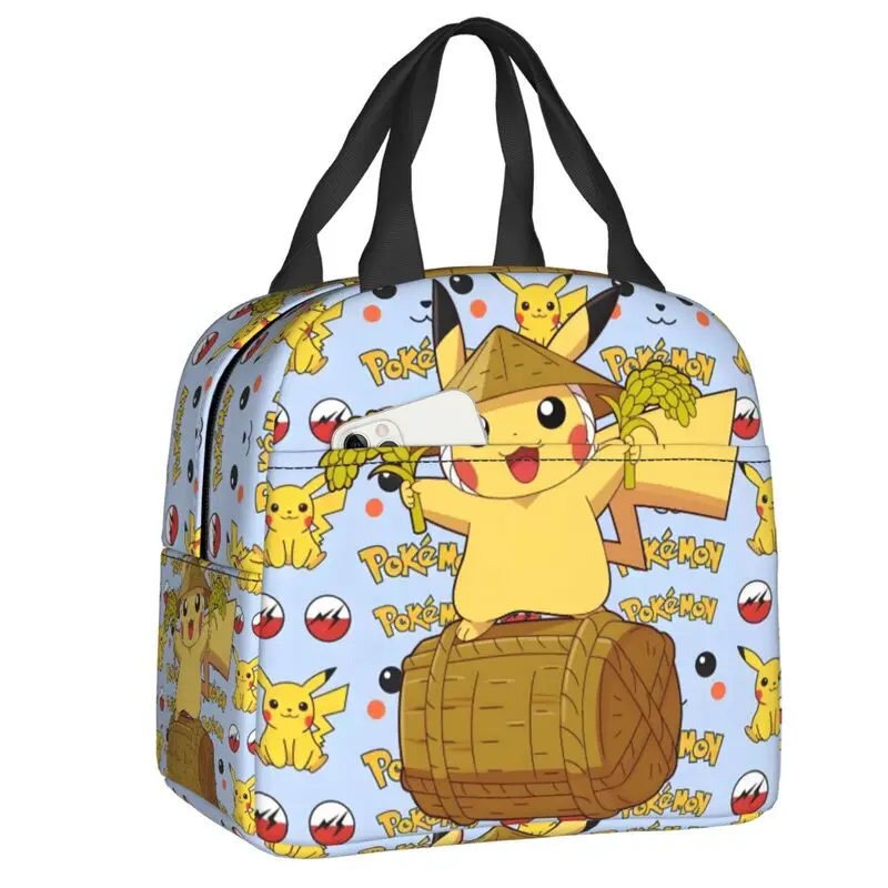 

Custom Bikachus Insulated Lunch Bags for School Office Series Video Games Resuable Thermal Cooler Lunch Box Women Children