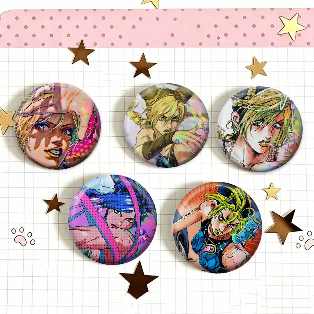 Jolyne J-Jojo   Laser Badge Applicable For Backpack Clothes Hats Decor Creative Accessories