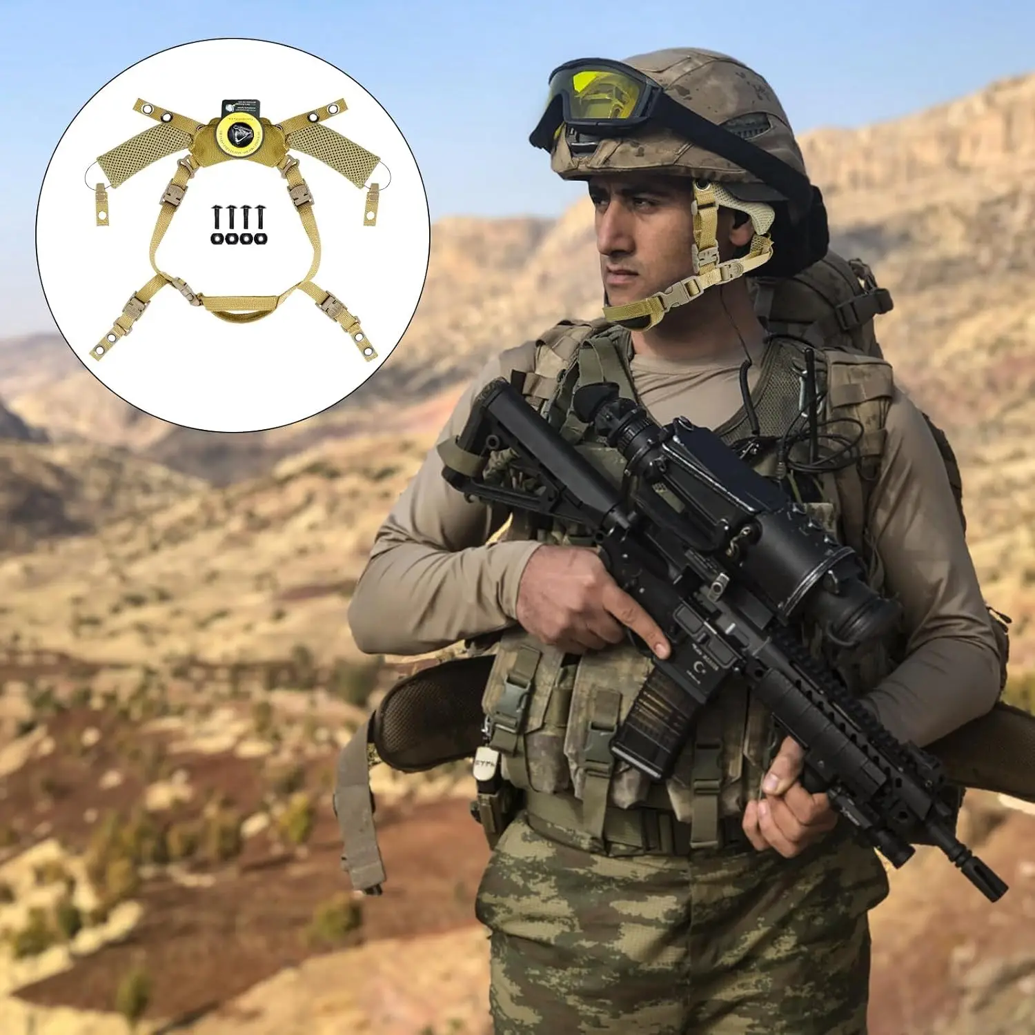 Sistema di sospensione per casco Wendy Casco tattico Cordino regolabile FAST MICH Accessorio per casco da caccia all'aperto Spuggy Pad