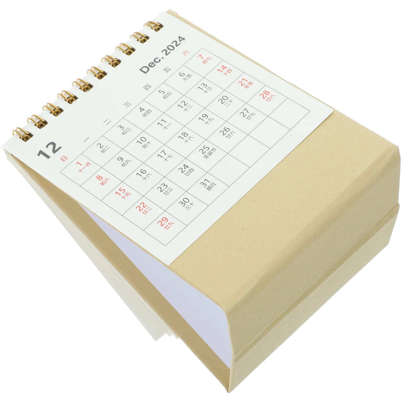 

2024 Desk Calendar Small Size Ivory White Thick Paper Design Office Supplies St Monthly Planner Home Decor