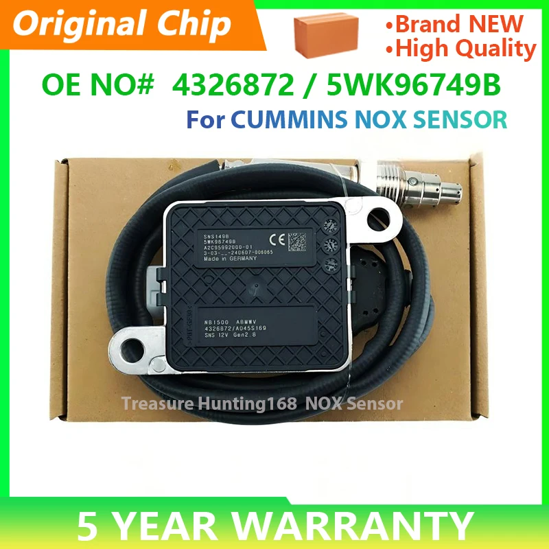 

OEM 4326872 5WK96749 2872942NX 5WK96749B for Cummins Box N-GK Probe Nitrogen Oxide Sensor for 2013-18 Cummins ISX 15.0 ISX 11.9