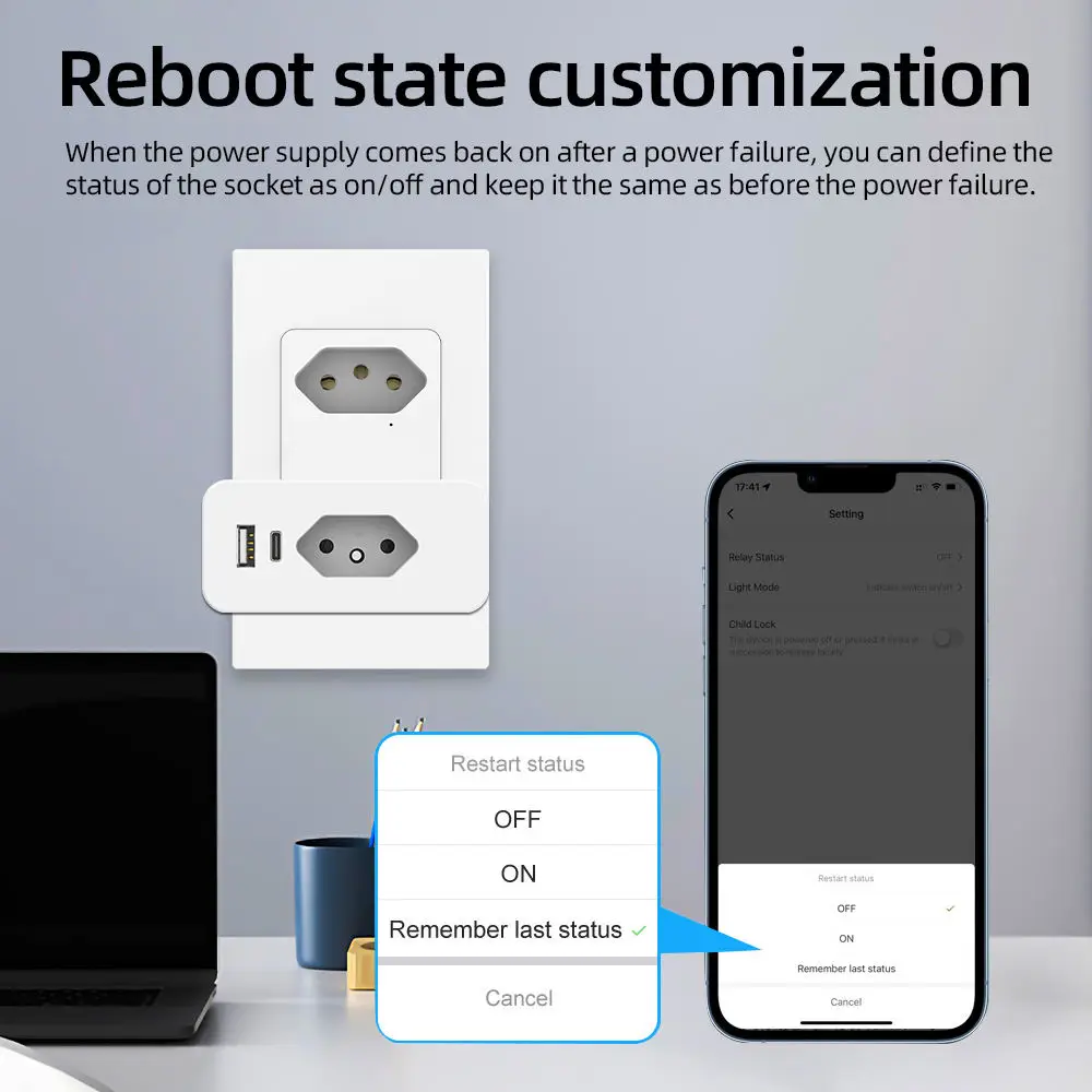 SIXWGH Tuya الذكية 16A واي فاي مقبس الحائط الزجاج USB + نوع C شحن ميناء مراقبة الطاقة البرازيل التوصيل دعم جوجل المنزل اليكسا