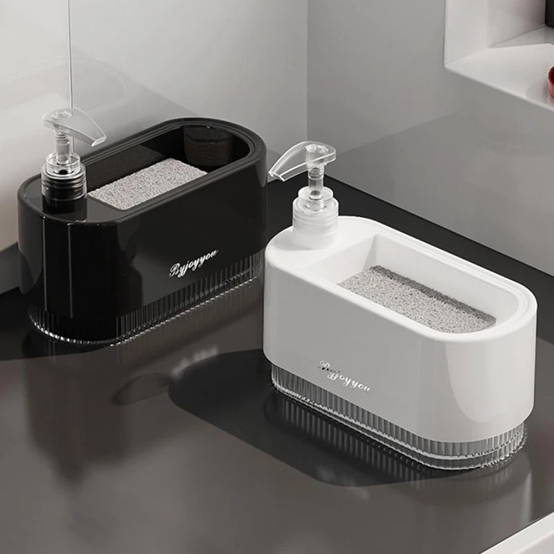 

Hand And Dish Soap Dispenser Set Detergent Dispenser Sponge Holder 2-in-1 Countertop Soap Pump Dispenser For Kitchen Sink