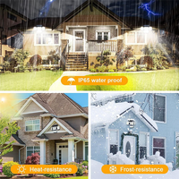 Solar Lights Outdoor Motion Sensor 333 LED Flood Lights, Solar Powered Security Lights Outside With 2 Remote Controls