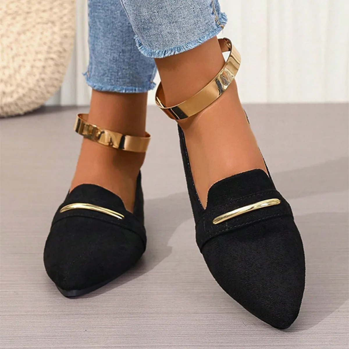 Loafers Wohnungen Spitz Casual Frauen Schuhe Neue Bequeme Walking Mujer Zapatos: Tragen-wider – Detail 6