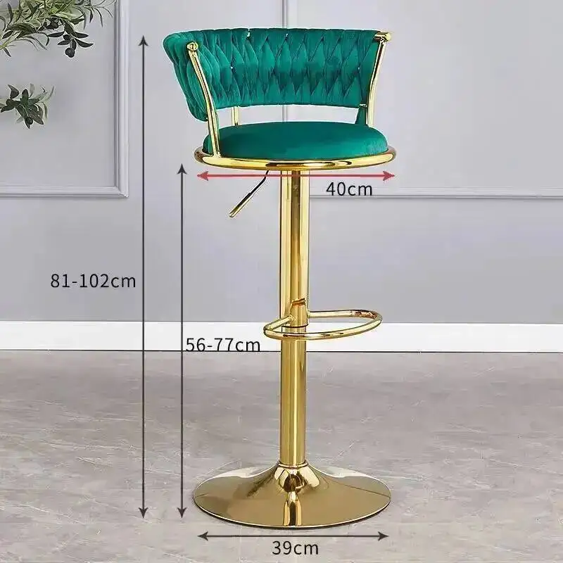 Silla de bar giratoria de diseño, silla de bar moderna de terciopelo para sala de estar de lujo, silla de bar nórdica para cocina, muebles SR50BC