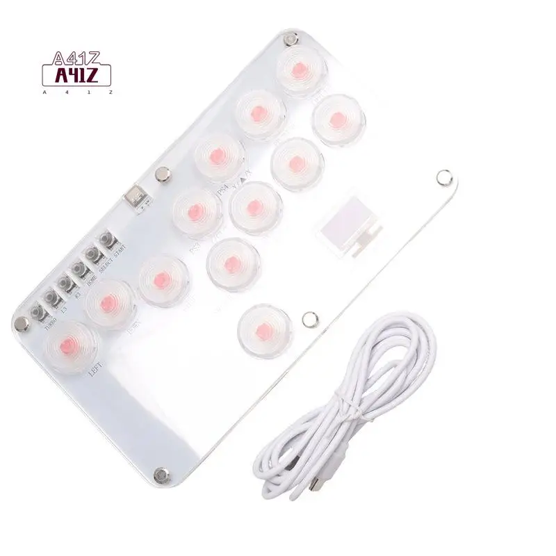 A41Z- Fighting Stick Controller Colorful RGB Light Fighting Game Arcade Game Keyboard For PC PS3 PS4 Switch