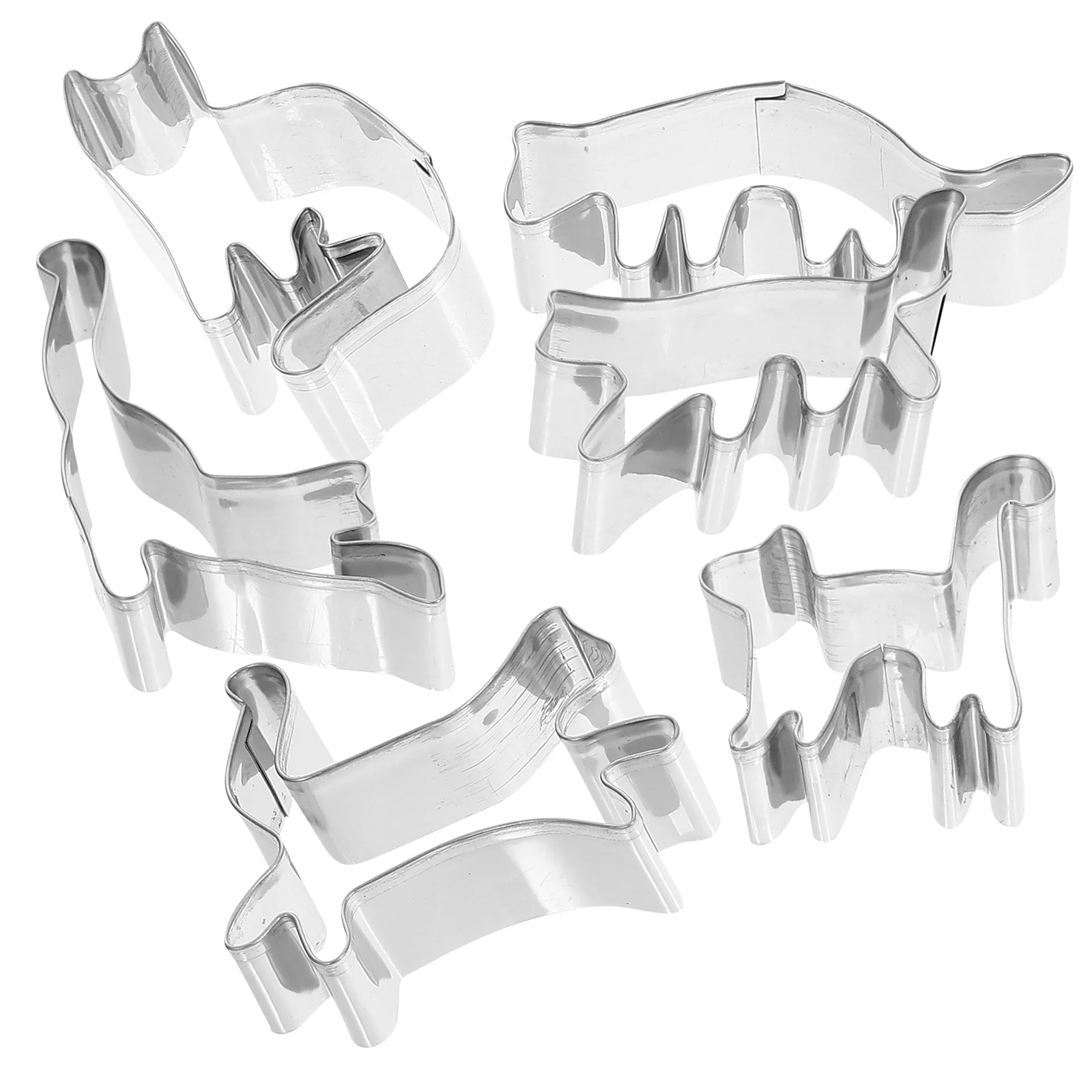 

6Pcs Stainless Steel Cat Cookie Cutters Baking Tools for Cookies Biscuits Fondant Pancakes DIY Mold Creative Baking Supplies