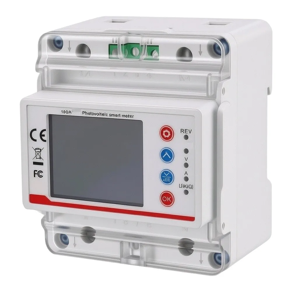 For Smart 100A Single Three Phase Energy Meter AC 220V 380V PV For Power Monitor With Over Voltage Protection For Solar System