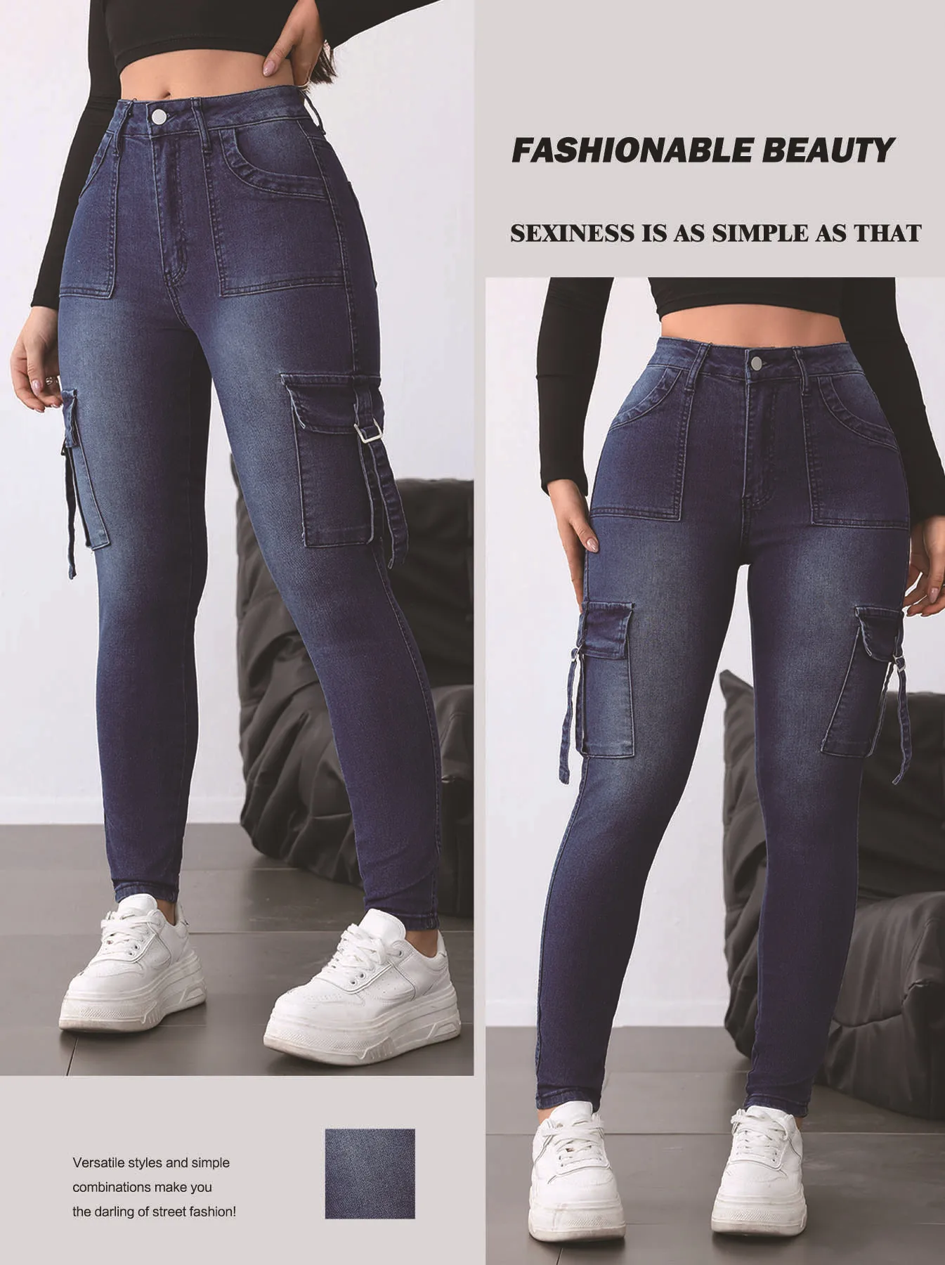 Femmes jean crayon pantalon coupe ajustée basiques cheville longueur pantalon taille haute lavé maigre solide maigre Denim pantalon automne décontracté
