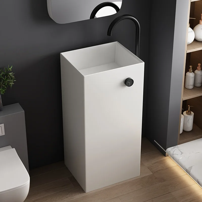 كريم ويند B & B فندق عمود حوض السيراميك المتكاملة من الأرض إلى الأرض KTV عمود حوض اغسل وجهك في الحمام #5