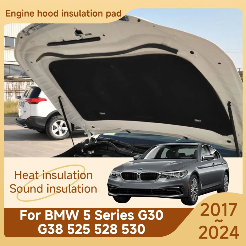 

Front Hood Engine Sound Pads For BMW 5 Series G30 G38 525 528 530 2017~2024 2020 2021 2022 2023 Cotton Cover Auto Car Accessorie