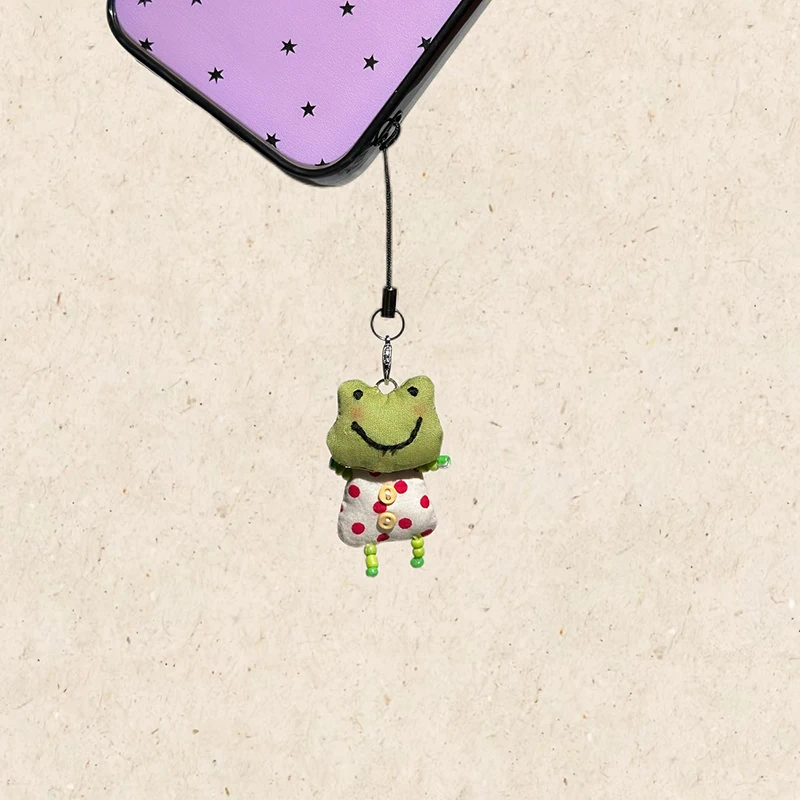 Cute Frog Pig Cat Pendant Keychain For Women Simple Design Phone Rope Chain Lovely Animal Bag Car Keyring Young Girls view 6