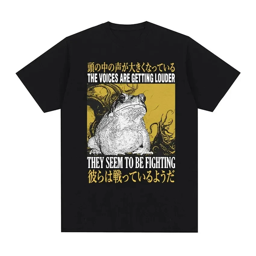 

Japanese The Horrors Frog Vintage Graphic T Shirt Men Casual Fashion Short Sleeve T-shirts Unisex 100% Cotton Oversized T-shirt
