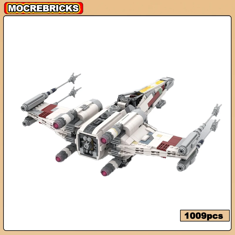 MOC-139628 Space War Militaire T-65 Starjean Red 5 ahiocraft Construction nuits Modèle Petit ParemployBrick Assembly Toy Kid's Gift