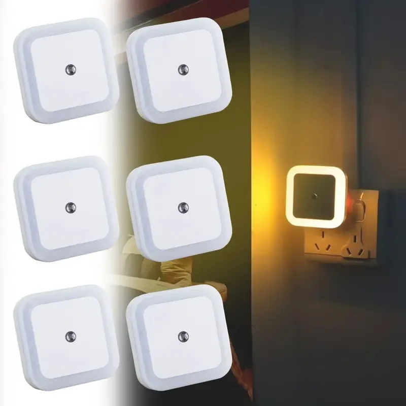 6PCS Mini LED Night Light Automatically Lights Up At Night Wireless Sensor LED Night Living Room Bedroom