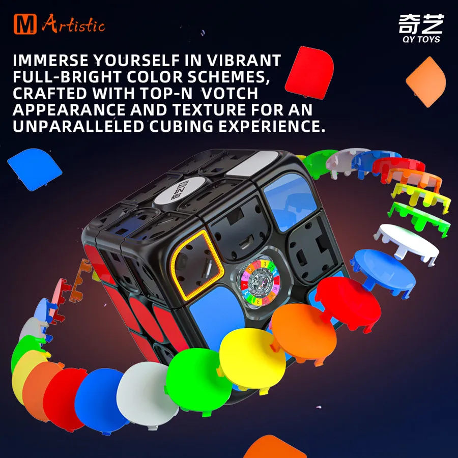 Qiyi M Pro Art Version 3x3 Magnetic Magic Cube Speed Cube Stickerless QY PRO 3X3 Art Edition Cubo Magico Puzzle Toy