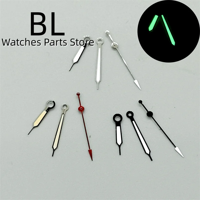 BLIGER NH35 Watch Hands Black White Silver White Silver Yellow Watch Needles Super C3 Green Luminous Pointer Fits Pilot Watch