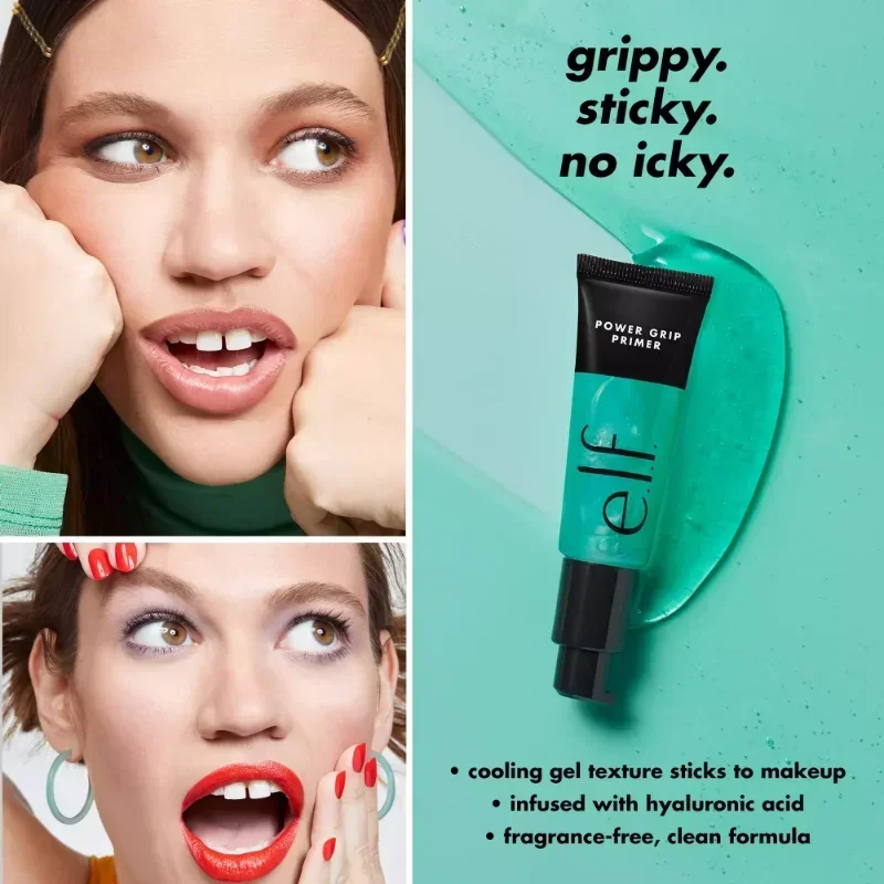 Elf Power Grip Primer Gel a base di acido ialuronico idratante Primer viso schiarente idratante a lunga durata trucco cosmetico