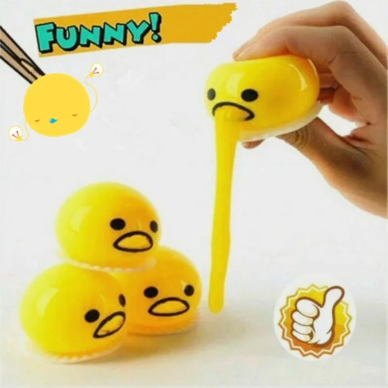 Puking Egg Yolk Stress Ball, Yellow Yolk Party Game, Relieve Stress, Festival Toys, Decor, 4Pcs