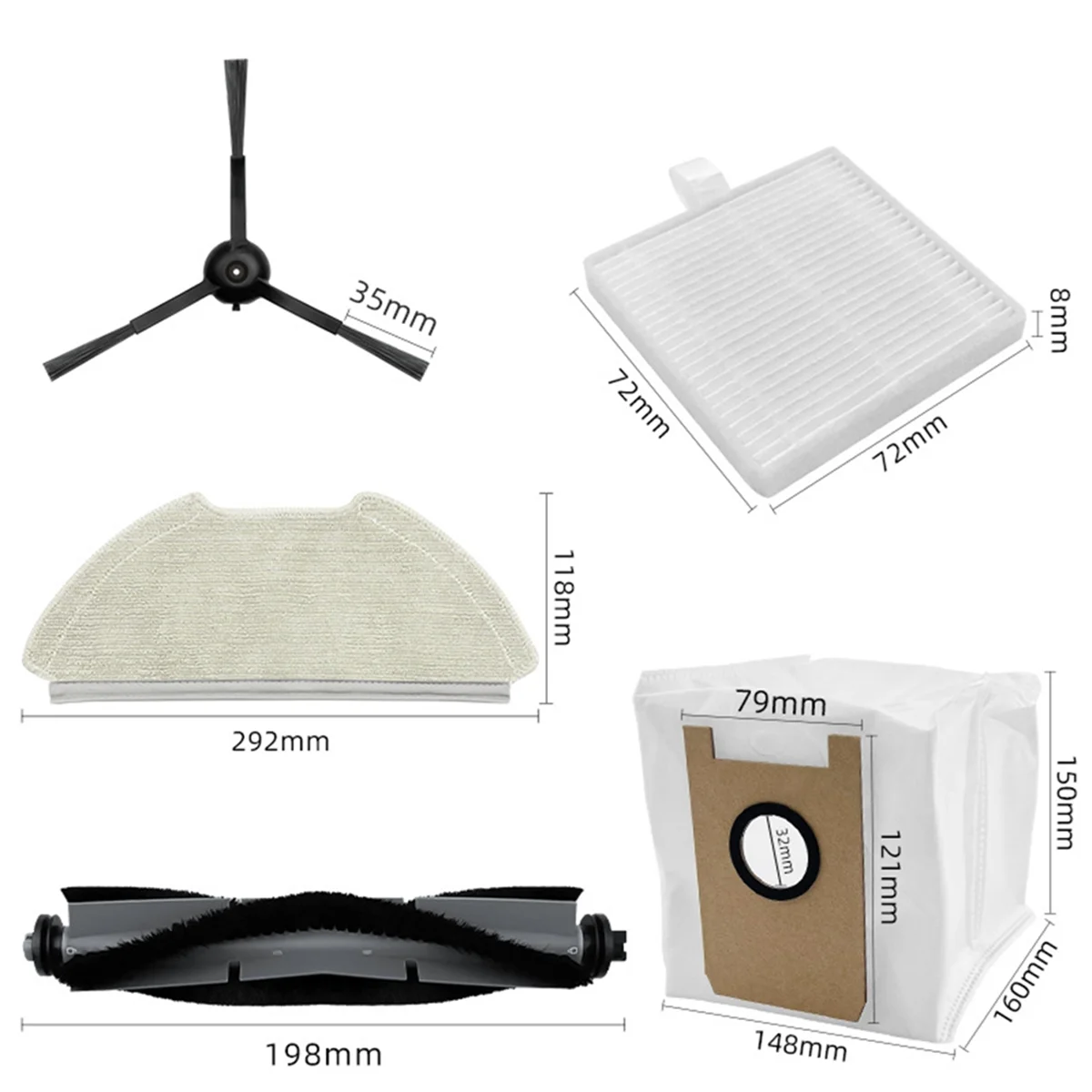 Запасные части для робота-пылесоса T20+, основная боковая щетка, ткань для швабры с фильтром Hepa