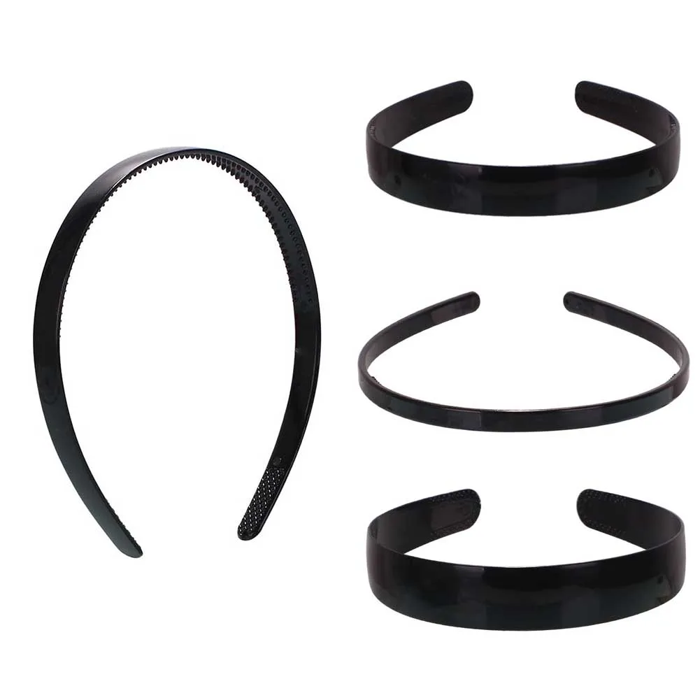 1 Pc Simple Women Headbands Fashion Head Band for Girls Solid Black Color Casual Hair Accessories Plastic Headbans Wholesale