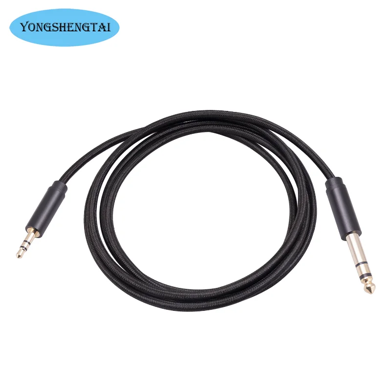 Nueva carcasa de Metal chapado en oro cabeza 3,5mm Revolution 6,35mm cuerpo público sonido teléfono móvil amplificador de potencia mezclador Cable de Audio